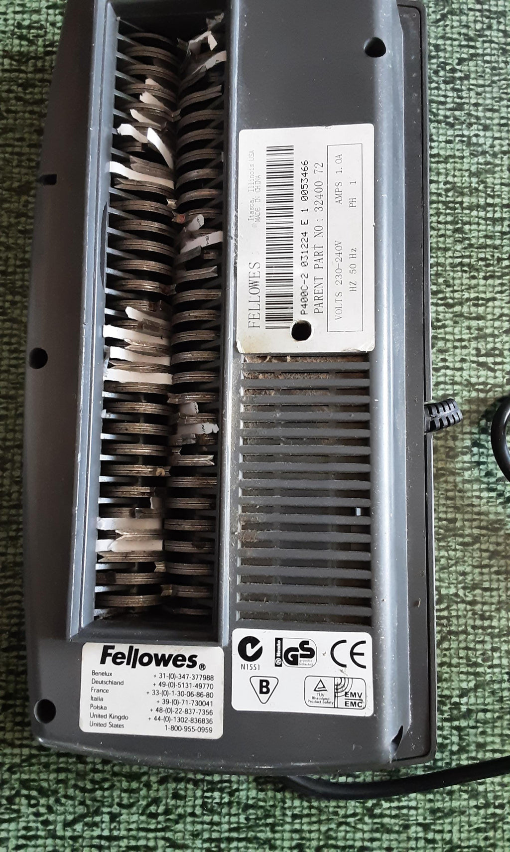 Fellowes P400C-2 shredder gear