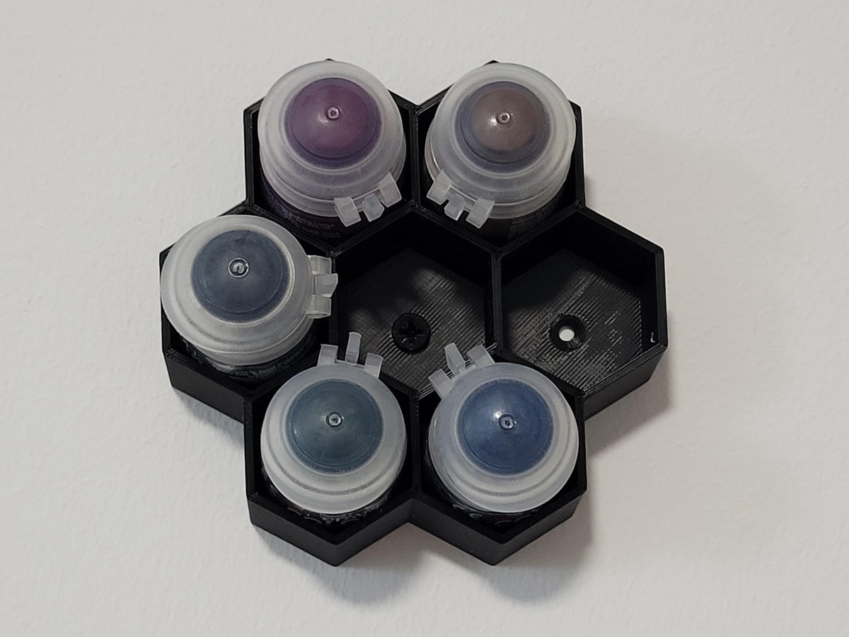 Hex Paint Tube Holder for walls – Fits 6 or 18 x 13ml Bottles | Citadel Compatible Organizer for Hobby & Miniature Paints