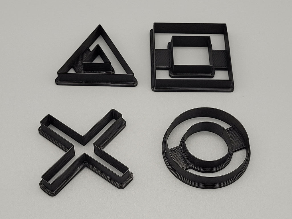 PlayStation Buttons Cookie Cutters – Set of 4 | Gaming-Themed Baking & Fondant Molds