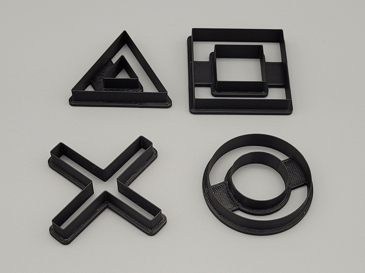 PlayStation Buttons Cookie Cutters – Set of 4 | Gaming-Themed Baking & Fondant Molds