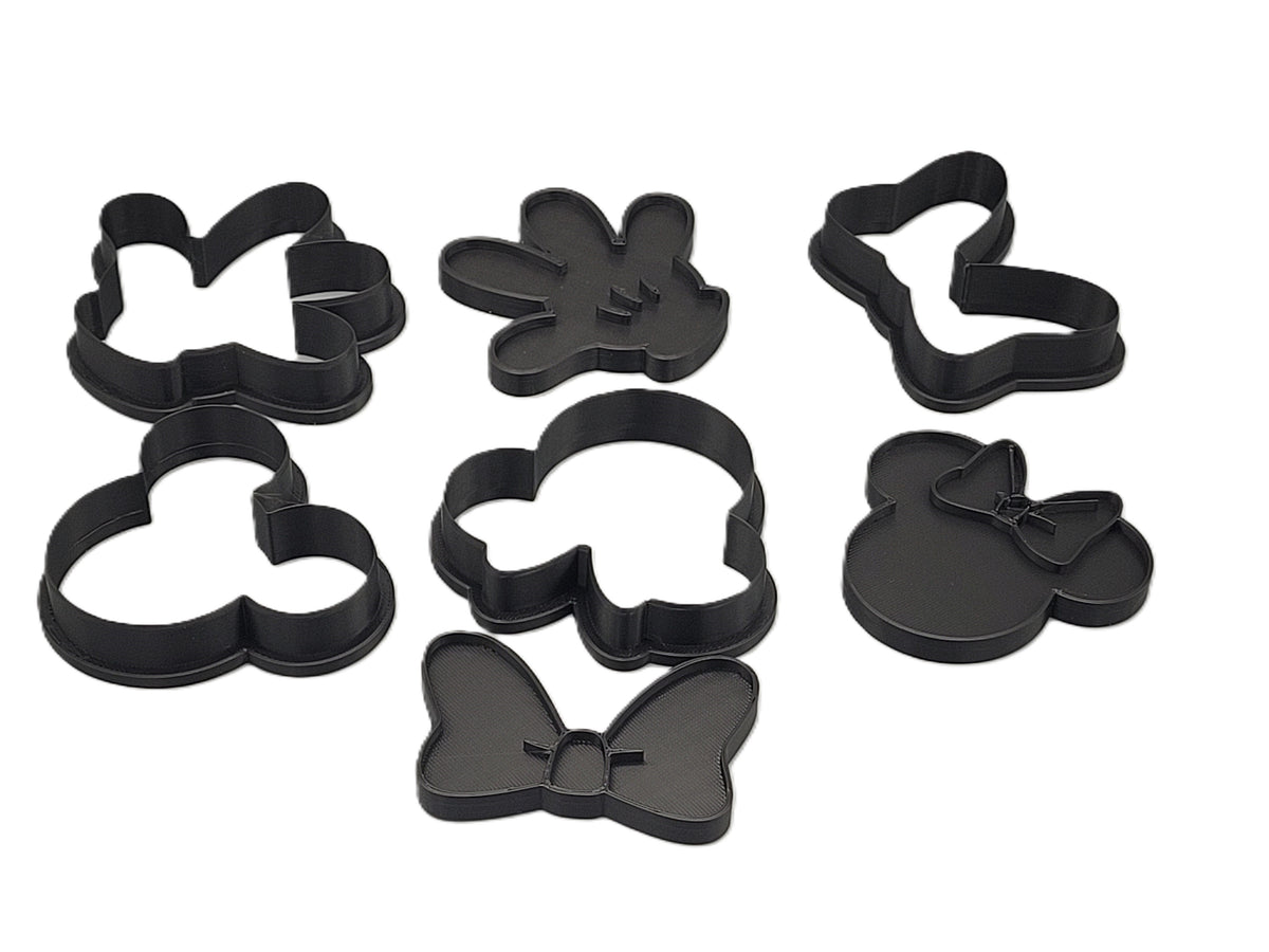 Mouse Character Cookie Cutter Set – 3 Designs, 2-Piece Press & Cut Assemblies