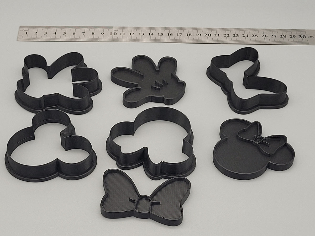 Mouse Character Cookie Cutter Set – 3 Designs, 2-Piece Press & Cut Assemblies