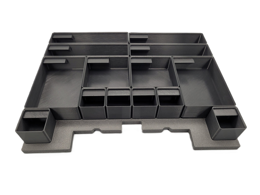 Craftsman Versastack and Dewalt tstak Gridfinity Inserts – Complete Baseplate and Modular Bin Set – Toolbox Organizer Storage System