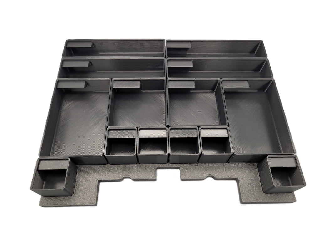 Craftsman Versastack and Dewalt tstak Gridfinity Inserts – Complete Baseplate and Modular Bin Set – Toolbox Organizer Storage System