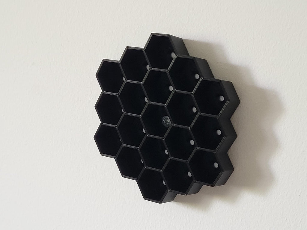 Hex Paint Tube Holder for walls – Fits 7 or 19 x 18ml Bottles | Vallejo Compatible Organizer for Hobby & Miniature Paints