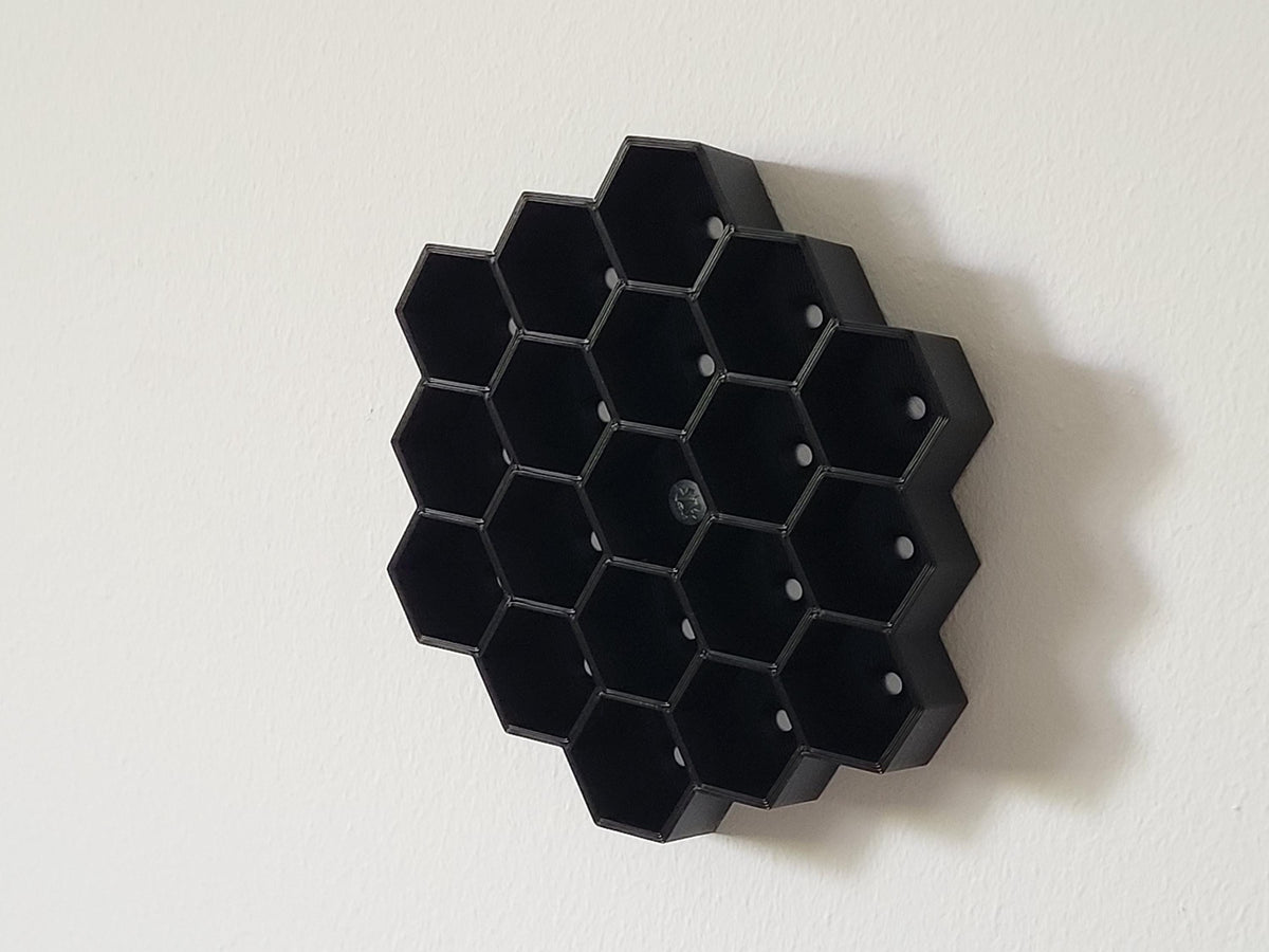 Hex Paint Tube Holder for walls – Fits 7 or 19 x 18ml Bottles | Vallejo Compatible Organizer for Hobby & Miniature Paints