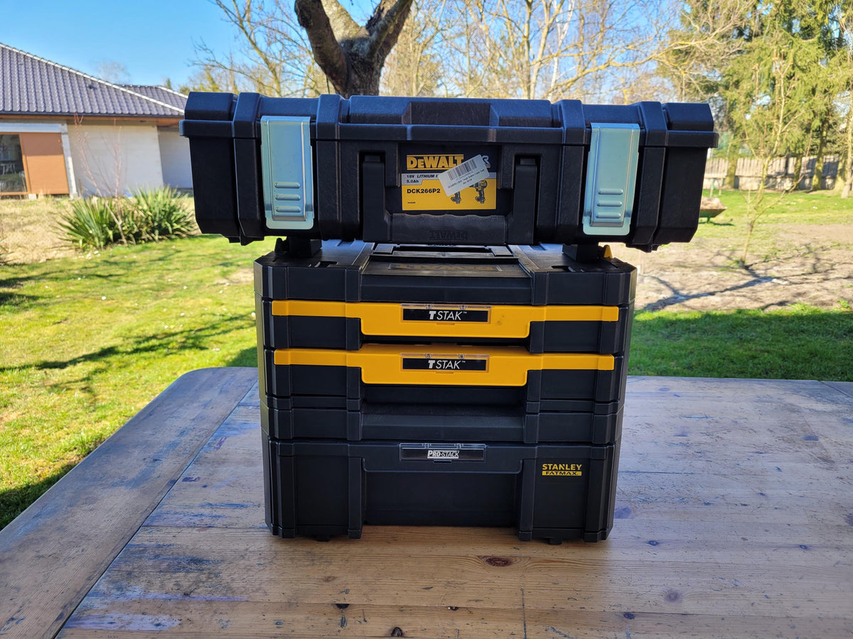 Dewalt Tstak and Stanley Fatmax to Dewalt toughsystem 2.0 and 1.0 mount adapter 1 set (bigger box on top)