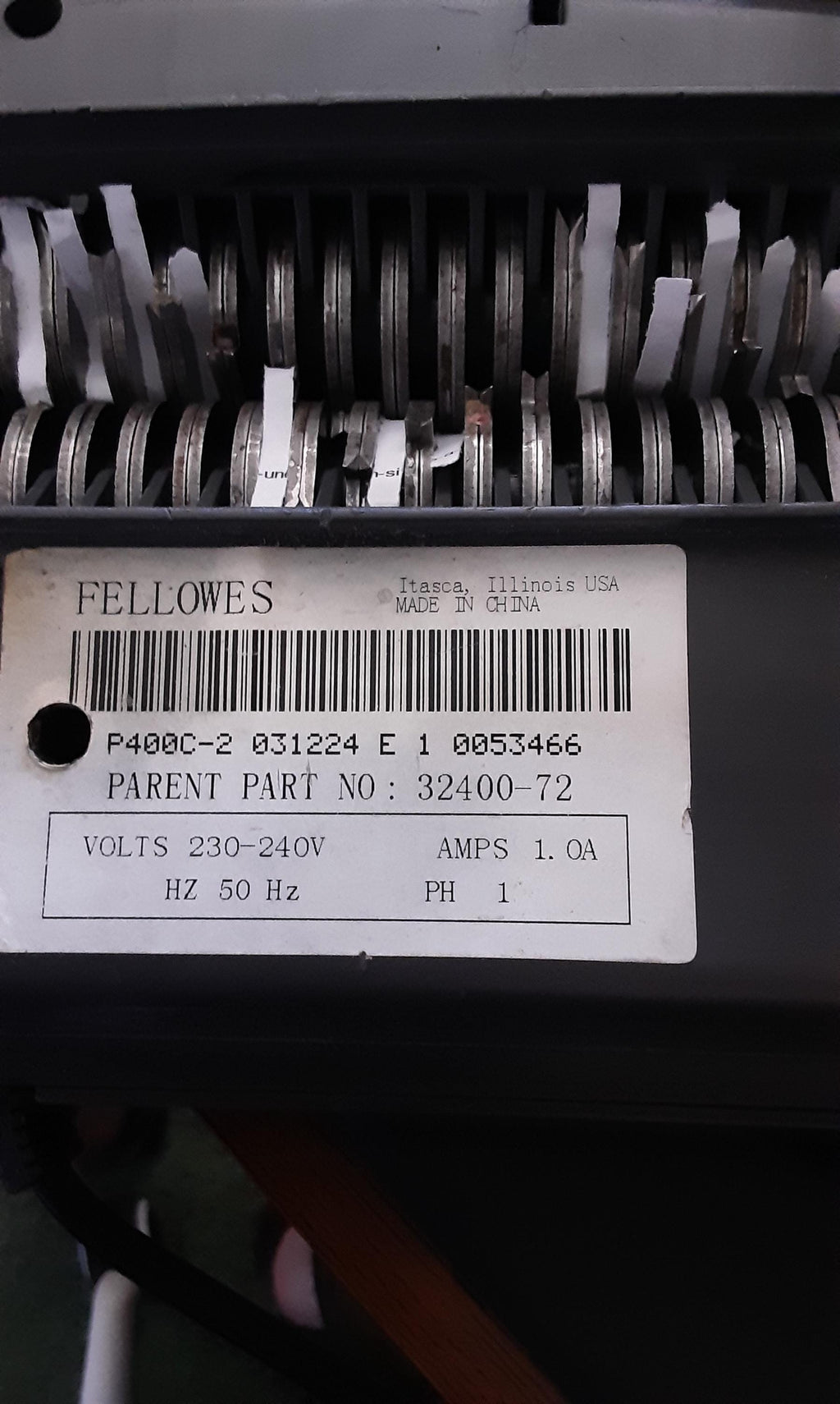 Fellowes P400C-2 shredder gear