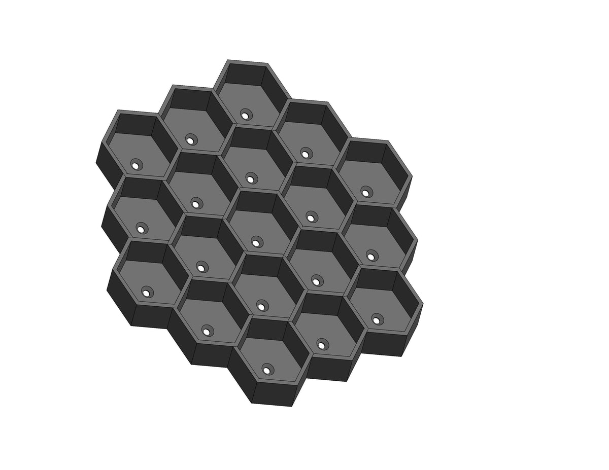 Hex Paint Tube Holder for walls – Fits 6 or 18 x 13ml Bottles | Citadel Compatible Organizer for Hobby & Miniature Paints