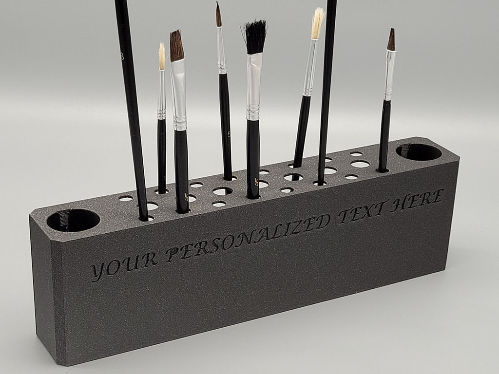 Personalized Paint Brush Holder – Artist Gift with Custom Text | Holds 25 Brushes | Painter Desk Organizer – Gift for Artist