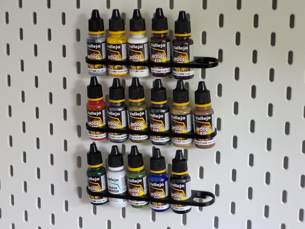Paint Tube Holder for IKEA Skådis Pegboard – Holds 6 x 18ml Bottles | Vallejo Compatible Organizer for Hobby Paints & Miniatures