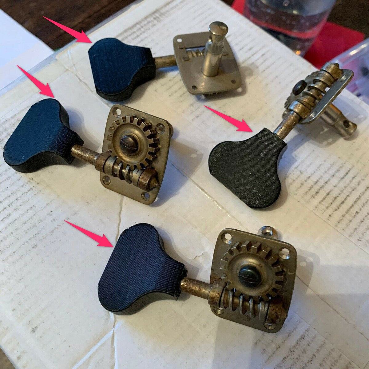 Perlgold guitar bass turning pegs tuners keys machine heads set of 5