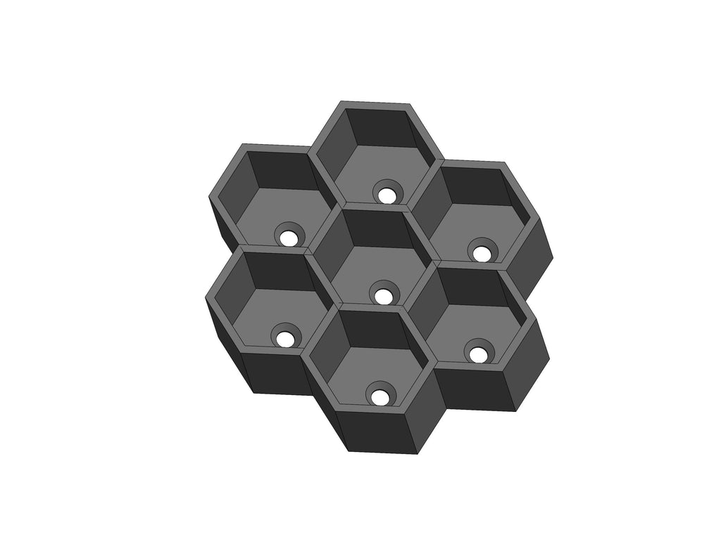 Hex Paint Tube Holder for walls – Fits 7 or 19 x 18ml Bottles | Vallejo Compatible Organizer for Hobby & Miniature Paints