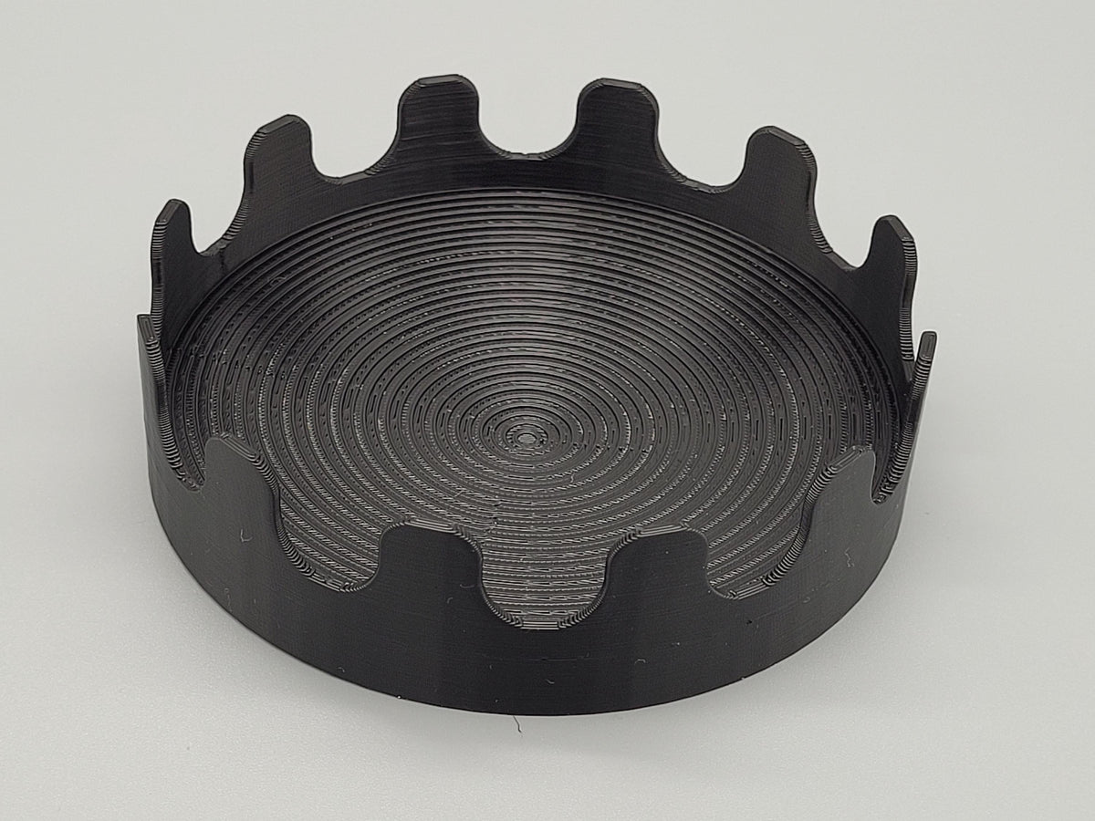 Black Round Paint Brush Tray – Holds 12 Small Brushes | 3D Printed Organizer with Conical Drip Tray for Artists & Hobbyists