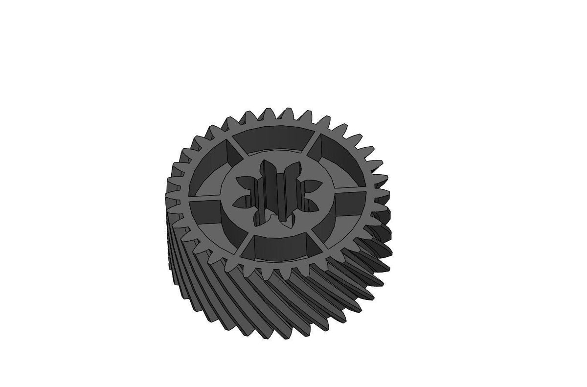 Royal 16mx shredder gear adjacent to motor with metal gear socket