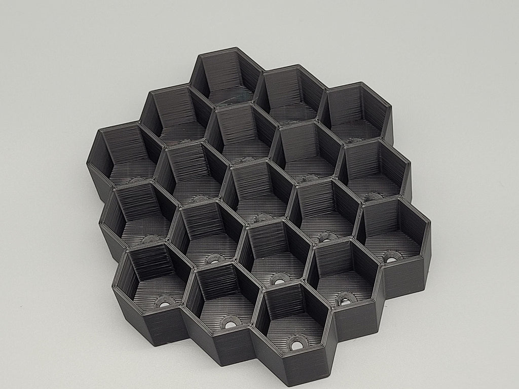 Hex Paint Tube Holder for walls – Fits 7 or 19 x 18ml Bottles | Vallejo Compatible Organizer for Hobby & Miniature Paints