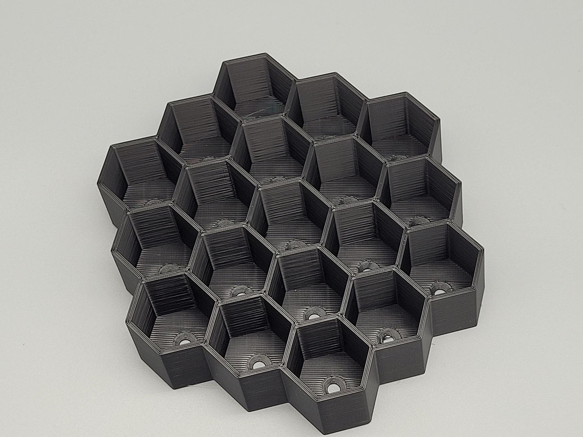 Hex Paint Tube Holder for walls – Fits 7 or 19 x 18ml Bottles | Vallejo Compatible Organizer for Hobby & Miniature Paints