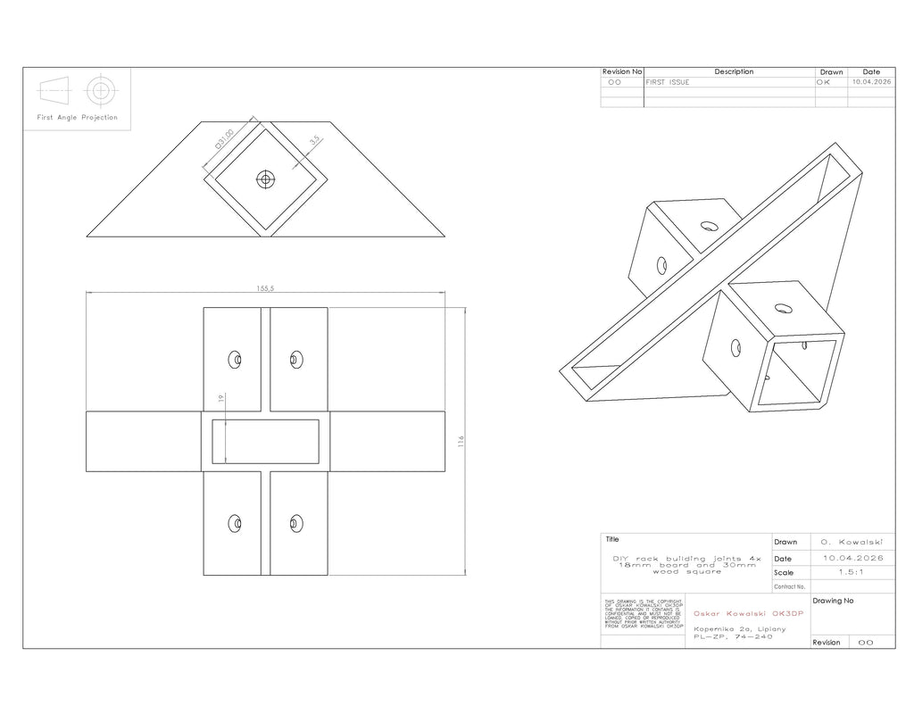 Shelf Brackets 18mm / 30mm Wood Post – Set of 4 | Corner Connectors | DIY Rack building