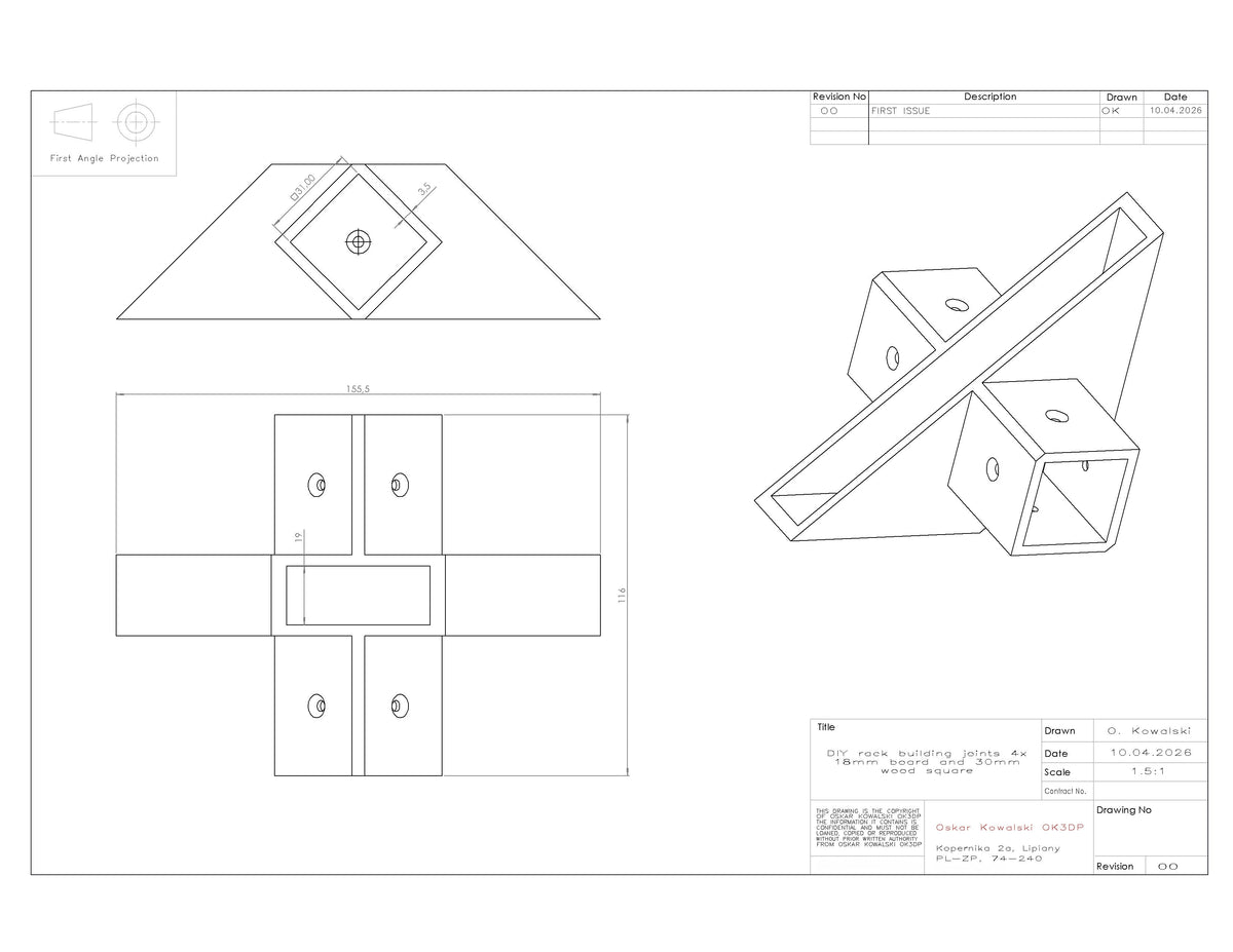 Shelf Brackets 18mm / 30mm Wood Post – Set of 4 | Corner Connectors | DIY Rack building