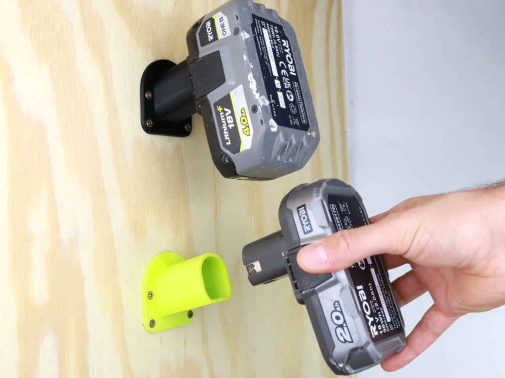 Wall Mounted Ryobi Battery Holder – Single Battery Storage Bracket