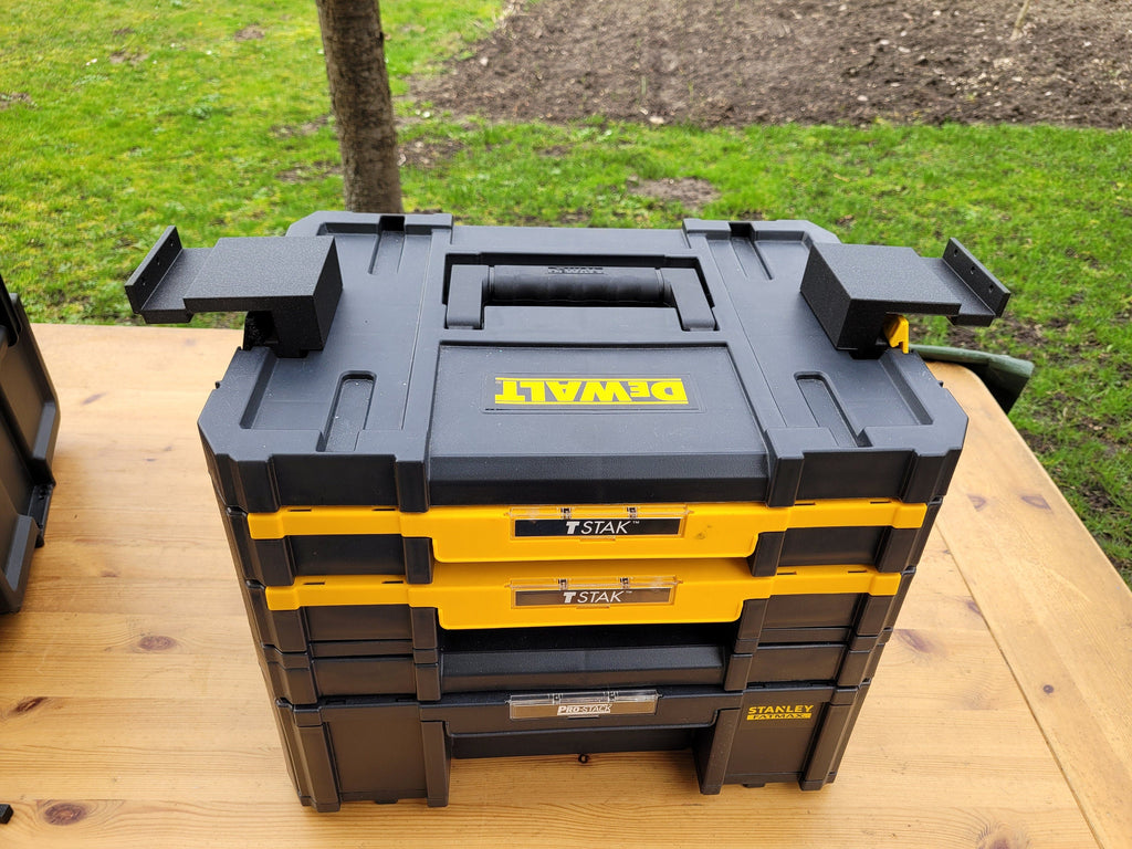 Dewalt Tstak and Stanley Fatmax to Dewalt toughsystem 2.0 and 1.0 mount adapter 1 set (bigger box on top)