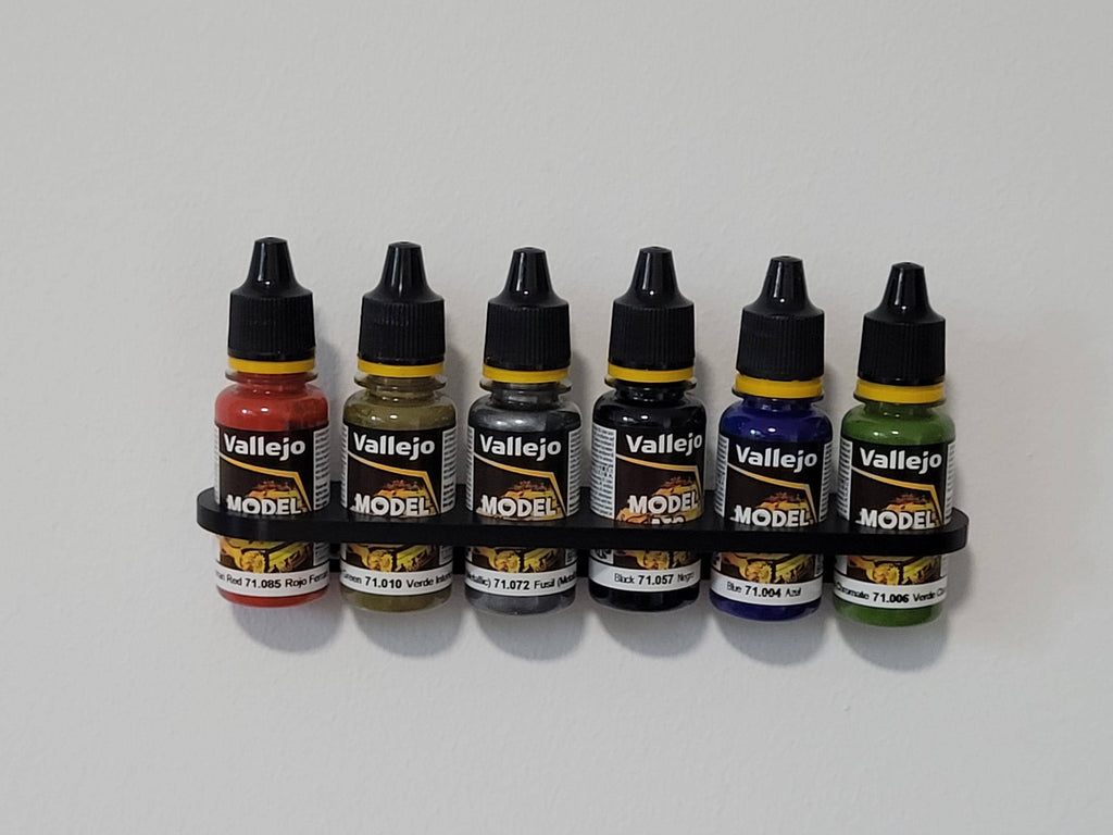 Paint Tube Holder for walls – Holds 6 x 18ml Bottles | Vallejo Compatible Organizer for Hobby Paints & Miniatures