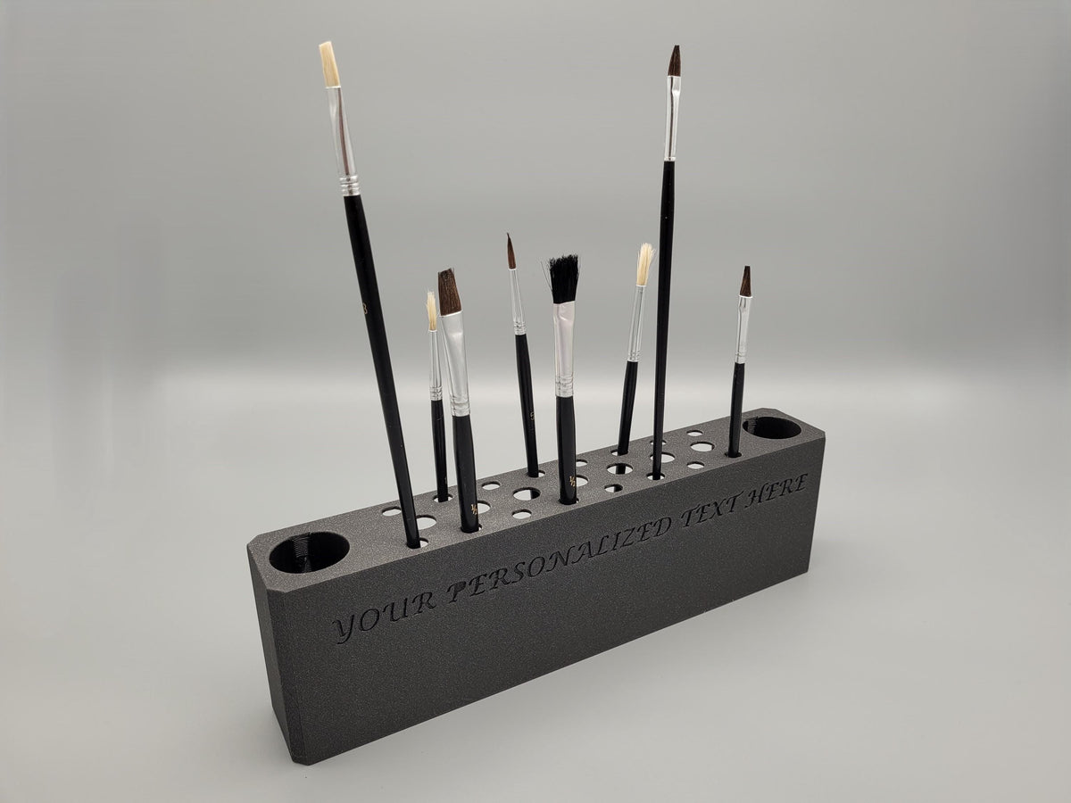 Personalized Paint Brush Holder – Artist Gift with Custom Text | Holds 25 Brushes | Painter Desk Organizer – Gift for Artist