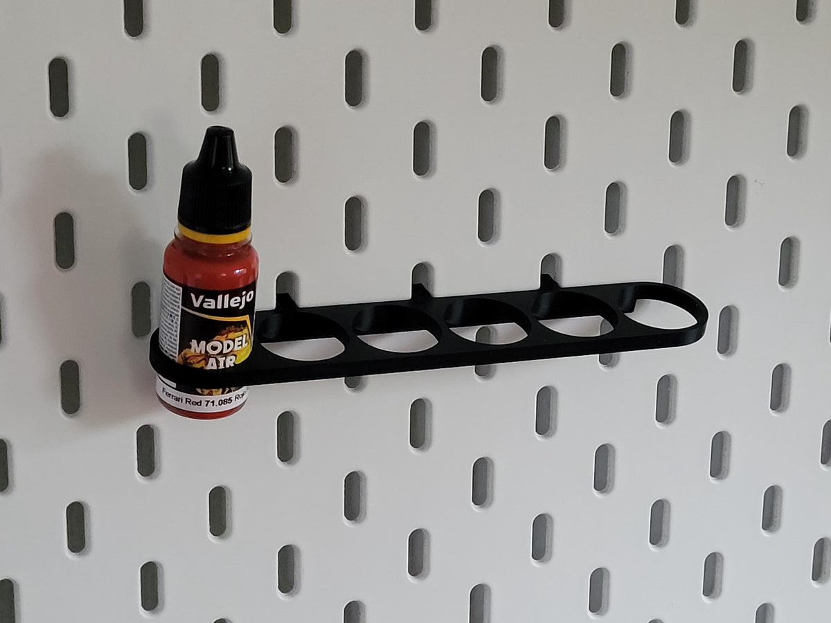 Paint Tube Holder for IKEA Skådis Pegboard – Holds 6 x 18ml Bottles | Vallejo Compatible Organizer for Hobby Paints & Miniatures