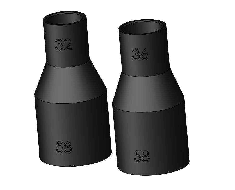 Festool 58 to 36 and 32 mm vacuum cleaner adapters