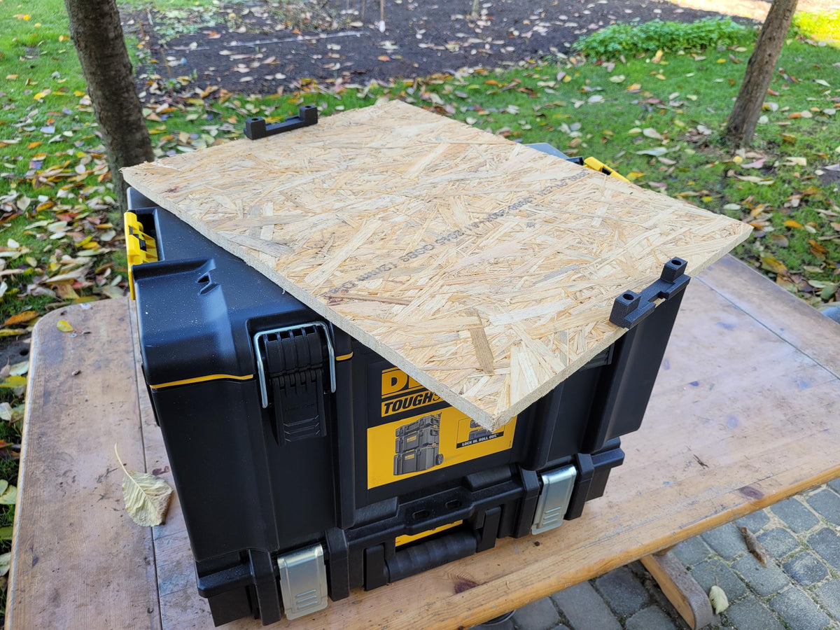 Dewalt Tstak and Stanley Fatmax to Dewalt toughsystem 2.0 adapter (separate top and bottom with Tstak and Fatmax on top)