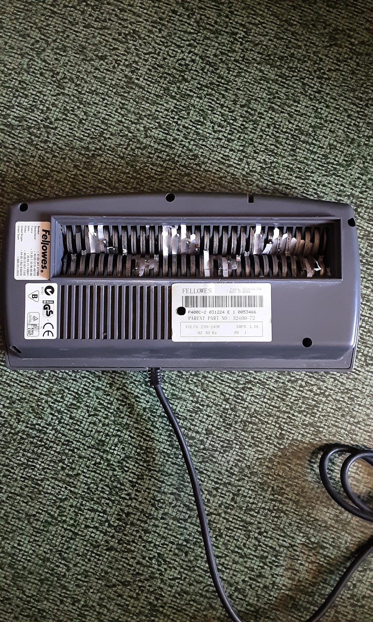 Fellowes P400C-2 shredder gear