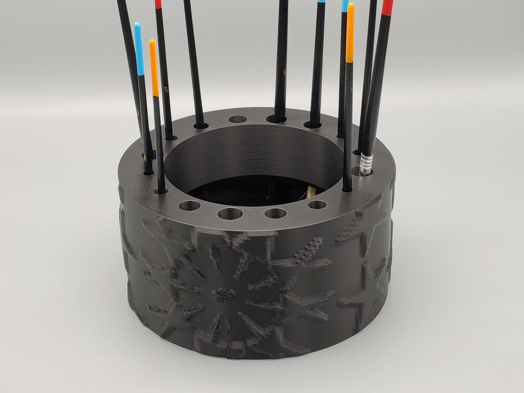 Paint Brush Holder with Drip Tray – 16 Slot Star Design Organizer