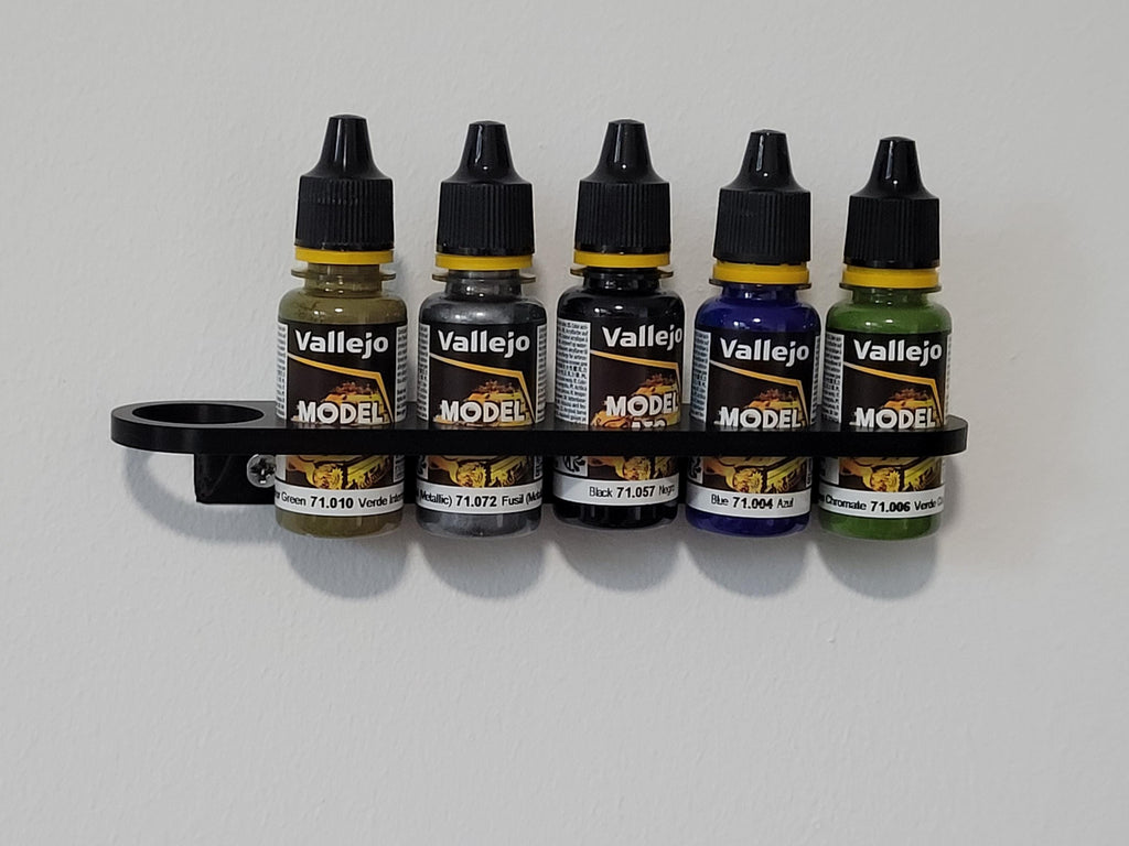 Paint Tube Holder for walls – Holds 6 x 18ml Bottles | Vallejo Compatible Organizer for Hobby Paints & Miniatures