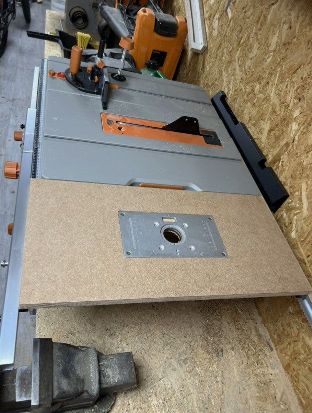 Evolution R255TBL Table Saw Router Mount Brackets | Router Table Insert Mounts